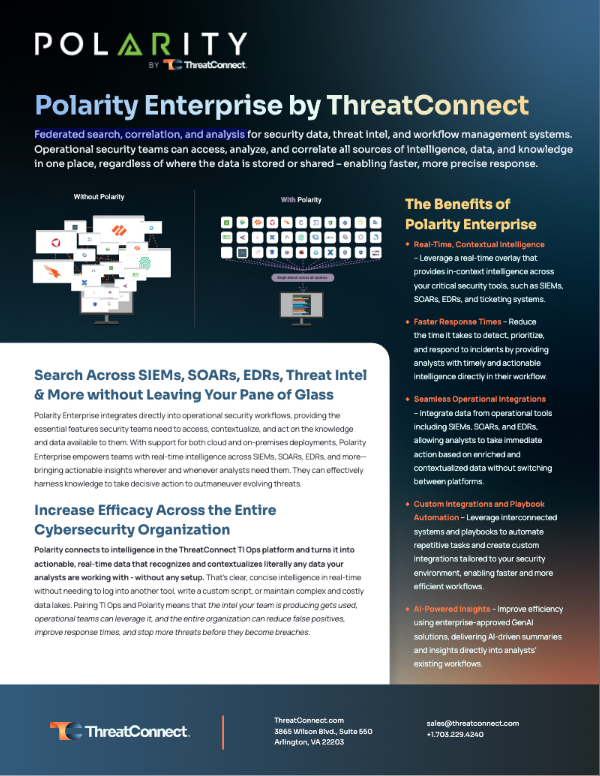 Polarity Enterprise federated search and analysis tool